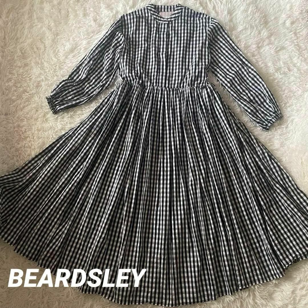 BEARDSLEY - BEARDSLEY ビアズリー 先染めギャザーワンピース BEARDSLEY - BEARDSLEY ビアズリー 先染めギャザーワンピース