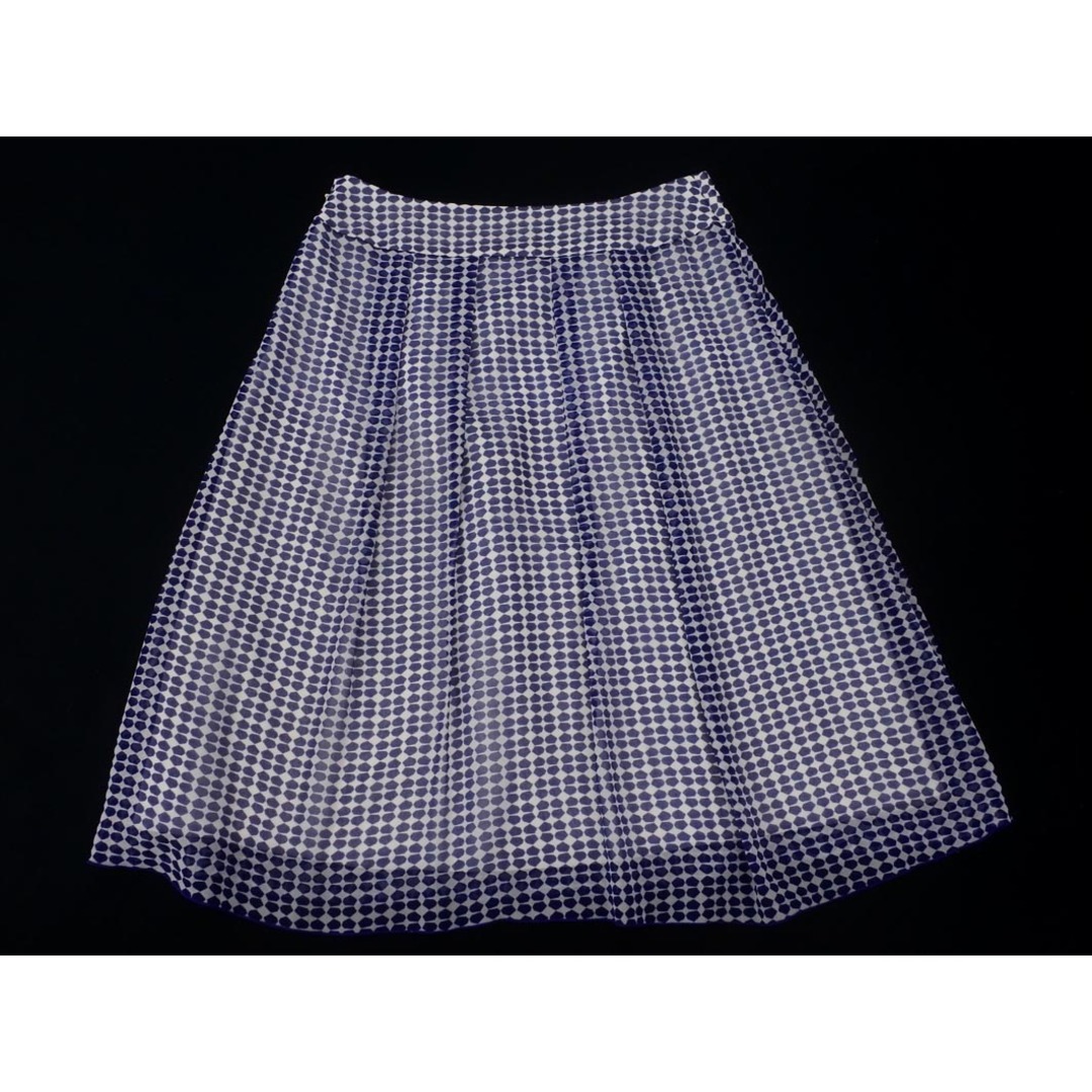 INDIVI - INDIVI インディヴィ 総柄 スカート size38/白x紺 INDIVI - INDIVI インディヴィ 総柄 スカート size38/白x紺