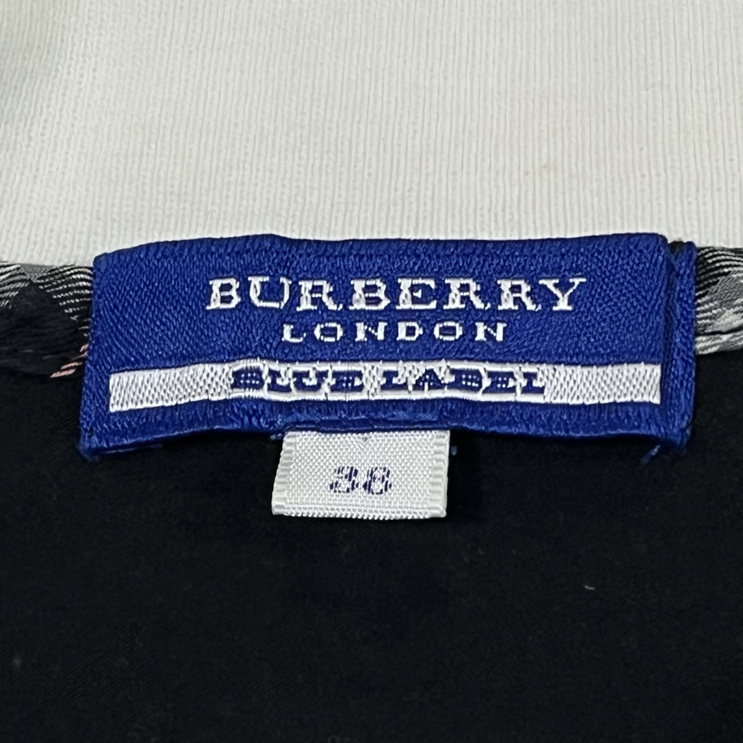 BURBERRY BLUE LABEL - BURBERRY BLUE LABEL ポロシャツ 黒/白38 BURBERRY BLUE LABEL - BURBERRY BLUE LABEL ポロシャツ 黒/白38