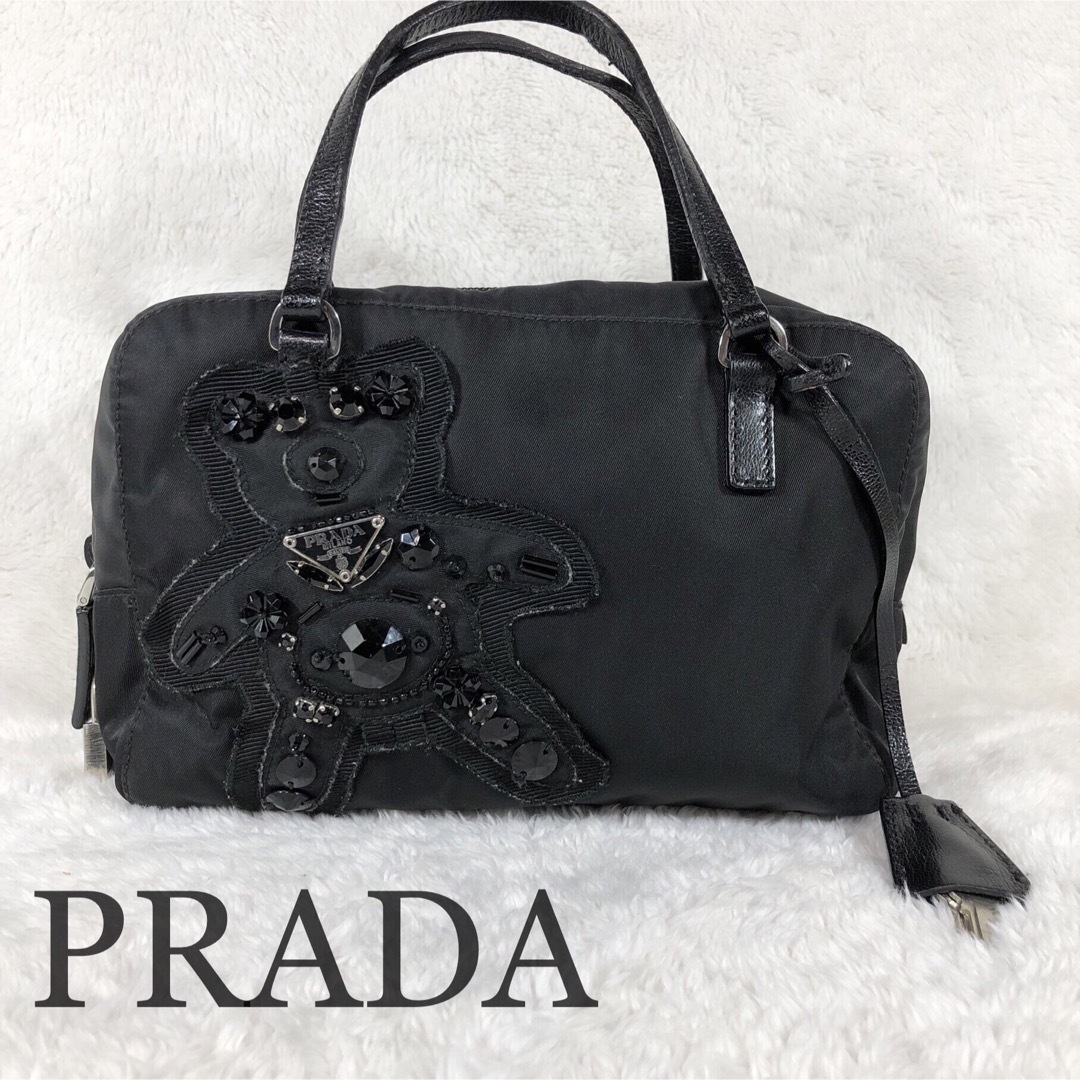 PRADA - PRADA プラダ イブニング ベア ビジュー ハンドバッグ PRADA - PRADA プラダ イブニング ベア ビジュー ハンドバッグ