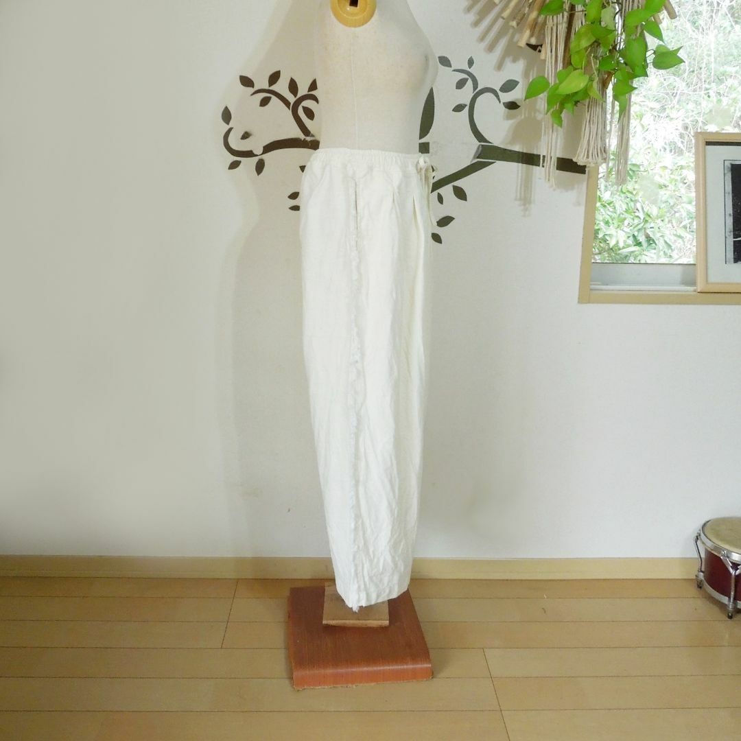 asana HEMP100% デニム風 フリンジ パンツ○草木染めインディゴ asana HEMP100% デニム風 フリンジ パンツ○草木染めインディゴ
