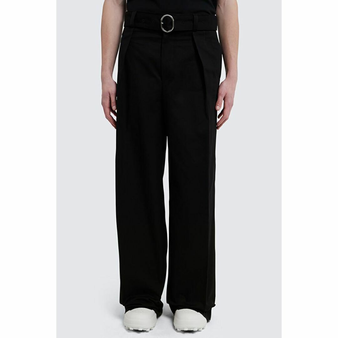 JIL SANDER - 新品 JIL SANDER ベルト付き ワイドコットンパンツ JIL SANDER - 新品 JIL SANDER ベルト付き ワイドコットンパンツ