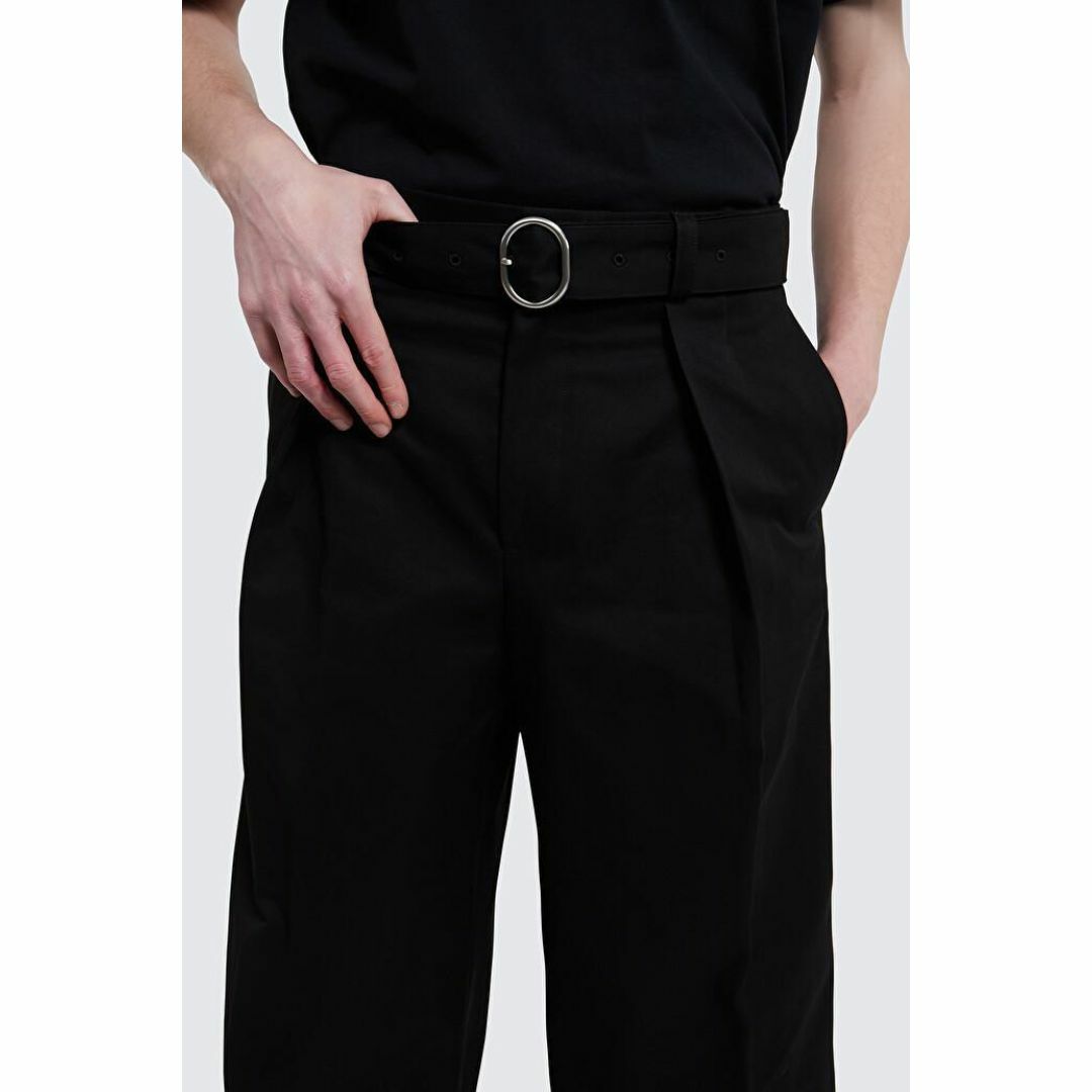 JIL SANDER - 新品 JIL SANDER ベルト付き ワイドコットンパンツ JIL SANDER - 新品 JIL SANDER ベルト付き ワイドコットンパンツ