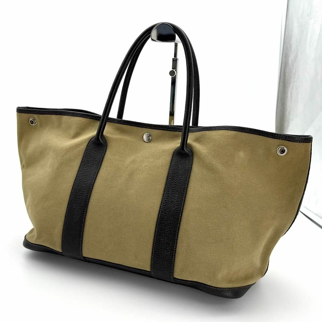 HERMES - エルメス HERMES ガーデンパーティ カーキ トート HERMES - エルメス HERMES ガーデンパーティ カーキ トート