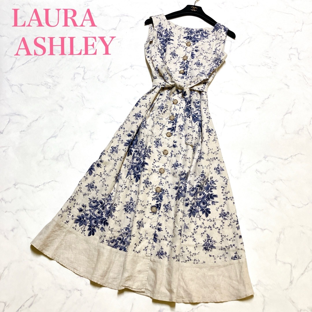 LAURA ASHLEY - ローラアシュレイ ロングワンピース リネン 麻 LAURA ASHLEY - ローラアシュレイ ロングワンピース リネン 麻