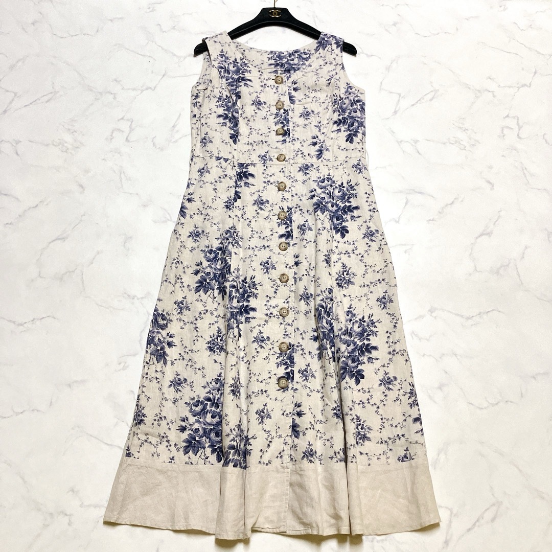 LAURA ASHLEY - ローラアシュレイ ロングワンピース リネン 麻 LAURA ASHLEY - ローラアシュレイ ロングワンピース リネン 麻
