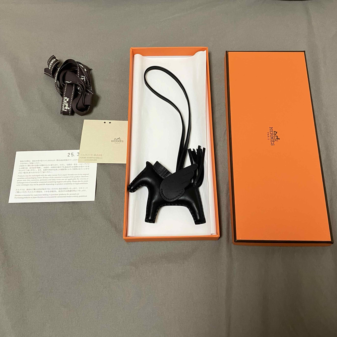 HERMES - エルメス ペガサス PM バッグチャーム ソーブラック 黒 HERMES - エルメス ペガサス PM バッグチャーム ソーブラック 黒