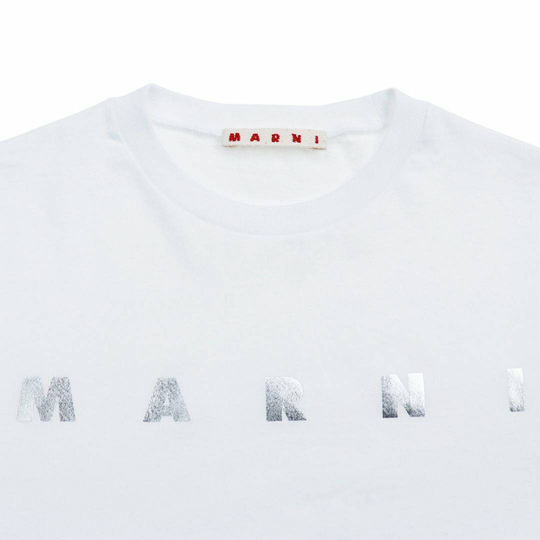 MARNI - マルニ Tシャツ クロップド丈 ミニ丈 ホワイト ロゴ MARNI - マルニ Tシャツ クロップド丈 ミニ丈 ホワイト ロゴ