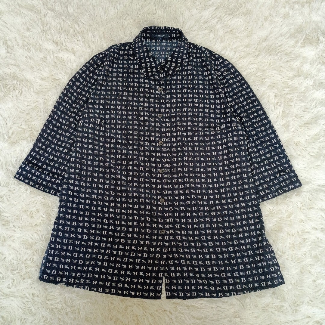 BURBERRY - 希少 バーバリーロンドン プリント 七分袖シャツ BURBERRY - 希少 バーバリーロンドン プリント 七分袖シャツ