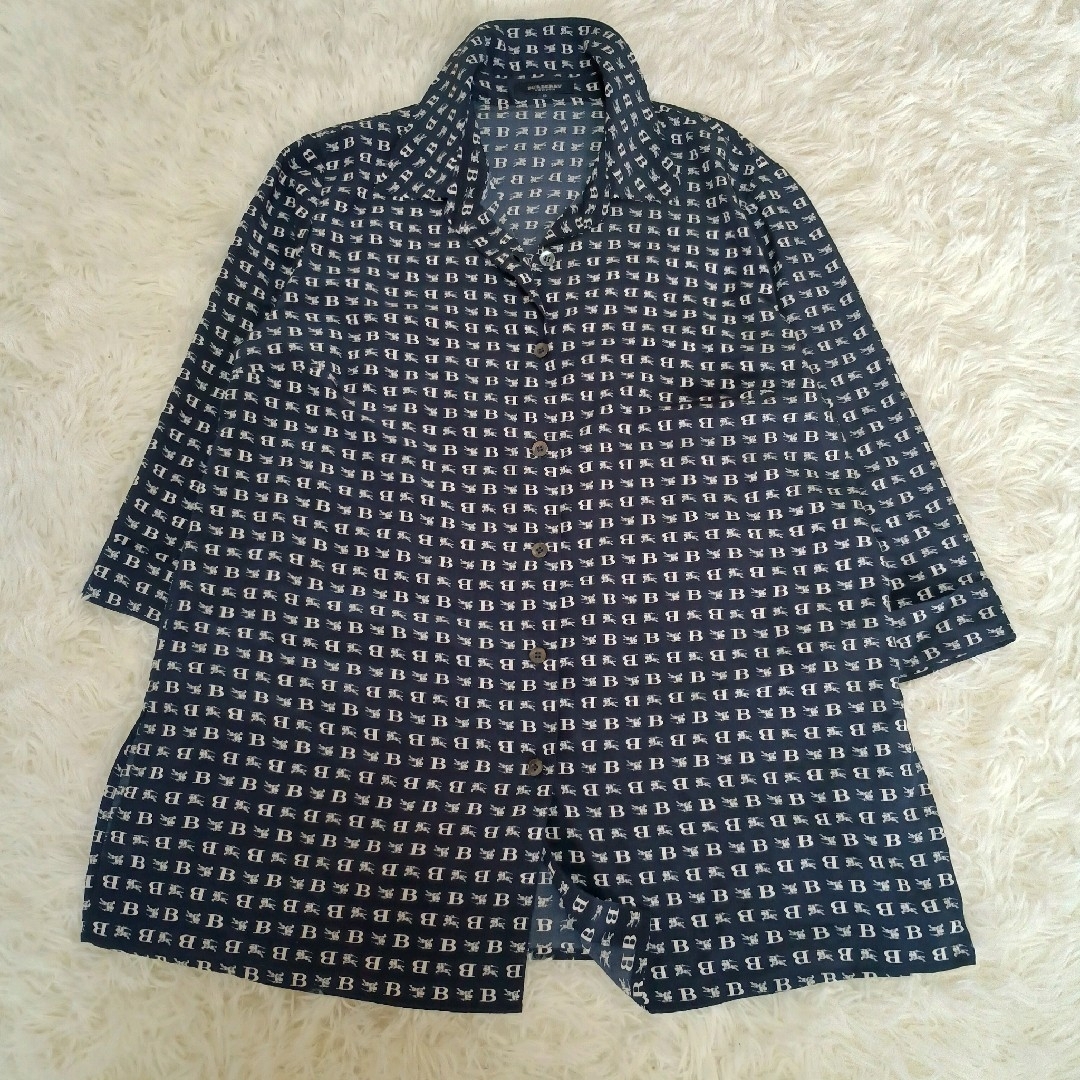 BURBERRY - 希少 バーバリーロンドン プリント 七分袖シャツ BURBERRY - 希少 バーバリーロンドン プリント 七分袖シャツ