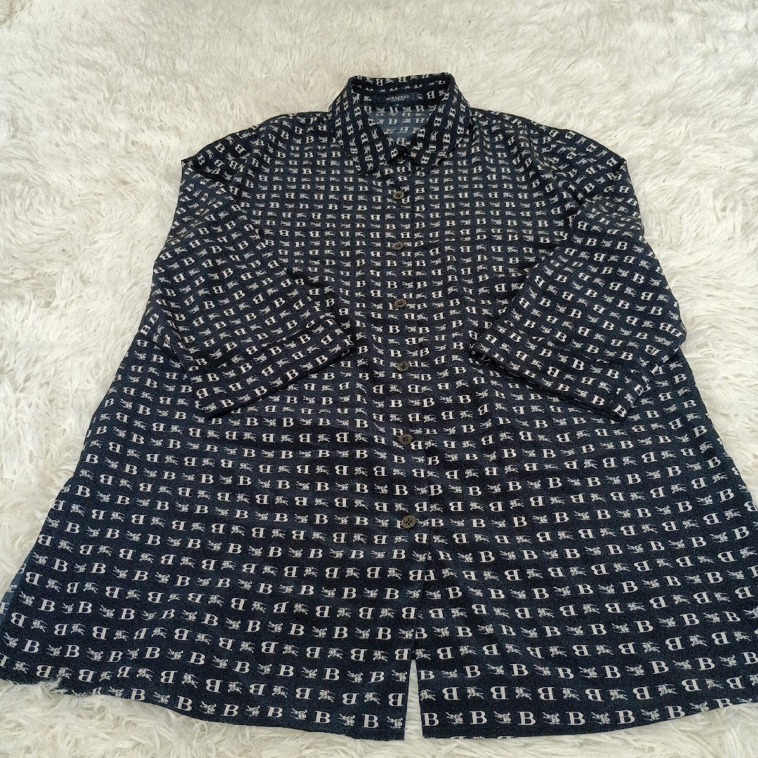 BURBERRY - 希少 バーバリーロンドン プリント 七分袖シャツ BURBERRY - 希少 バーバリーロンドン プリント 七分袖シャツ