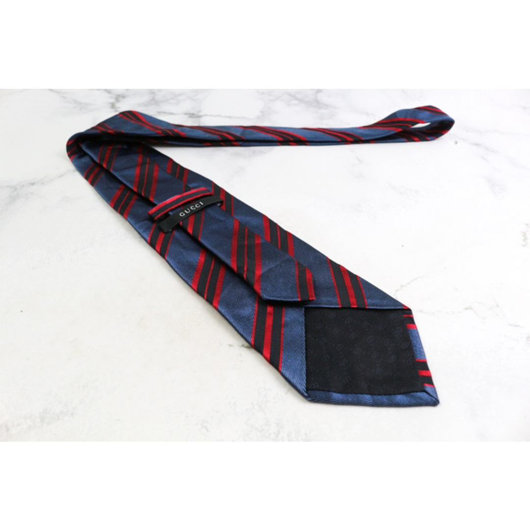 GUCCI - グッチ ブランド ネクタイ ストライプ柄 シルク GUCCI - グッチ ブランド ネクタイ ストライプ柄 シルク