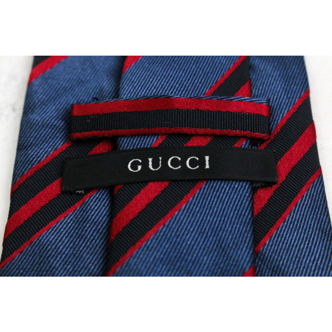 GUCCI - グッチ ブランド ネクタイ ストライプ柄 シルク GUCCI - グッチ ブランド ネクタイ ストライプ柄 シルク
