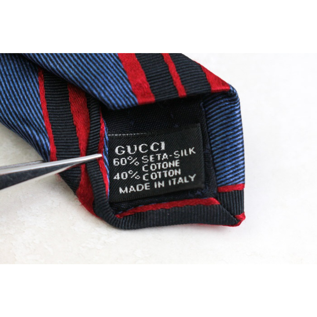 GUCCI - グッチ ブランド ネクタイ ストライプ柄 シルク GUCCI - グッチ ブランド ネクタイ ストライプ柄 シルク