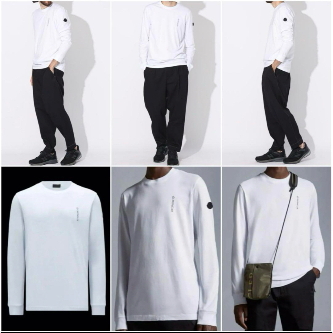 MONCLER - MONCLER モンクレール 長袖Tシャツ ロンT ホワイト 白 MONCLER - MONCLER モンクレール 長袖Tシャツ ロンT ホワイト 白