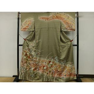 平和屋着物■訪問着　草花文　暈し染め　金彩　正絹　逸品　CAAO4947xe(着物)