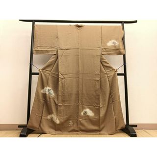 平和屋着物■訪問着　松に鏡裏　暈し染め　金銀彩　正絹　逸品　BAAR5091ui(着物)