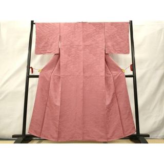 平和屋着物■上質な色無地　紋意匠　長春色　正絹　逸品　AAAQ6909cg(着物)