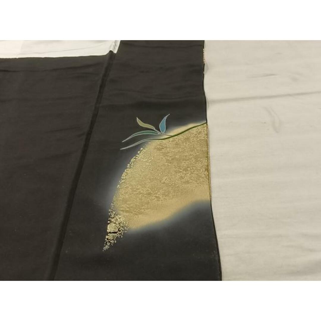 平和屋着物□豪華黒留袖 駒刺繍 鶴 暈し染め 金彩 正絹 逸品 未 平和屋着物□豪華黒留袖 駒刺繍 鶴 暈し染め 金彩 正絹 逸品 未