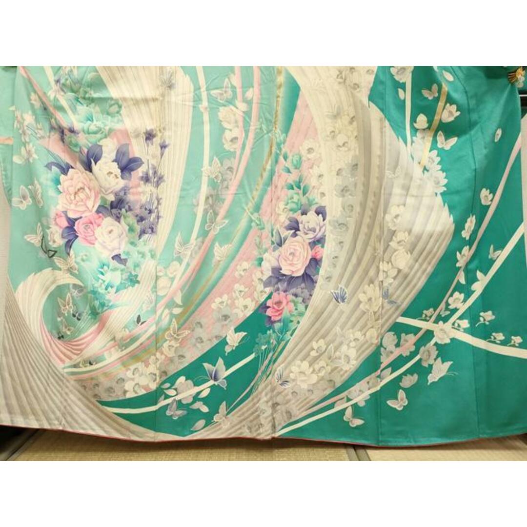 平和屋着物□豪華振袖 駒刺繍 花蝶文 暈し染め 金銀彩 正絹 逸品 平和屋着物□豪華振袖 駒刺繍 花蝶文 暈し染め 金銀彩 正絹 逸品