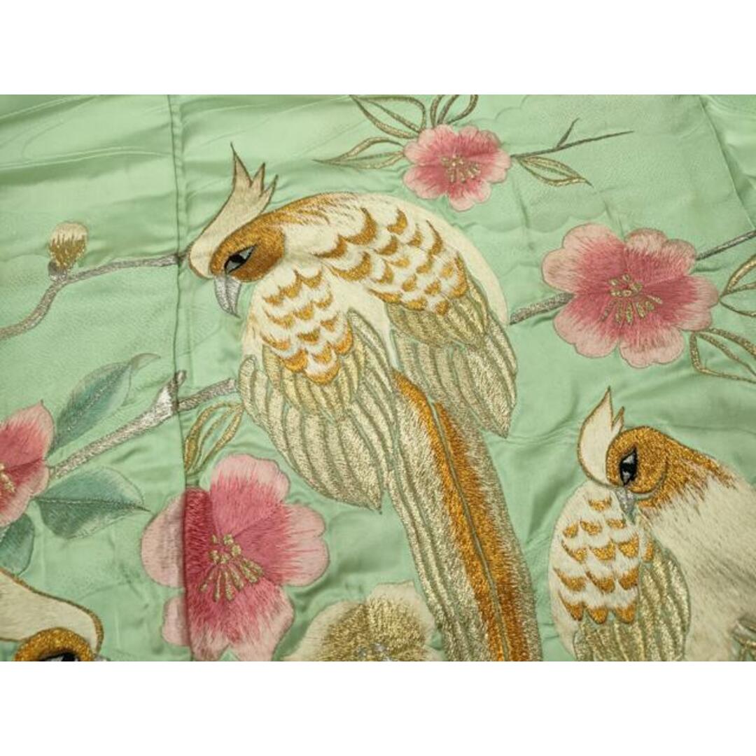 平和屋着物□豪華振袖 総刺繍 休み鳥枝花文 金銀糸 正絹 逸品 平和屋着物□豪華振袖 総刺繍 休み鳥枝花文 金銀糸 正絹 逸品