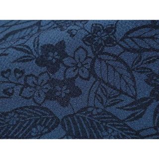 平和屋着物■上質な小紋　藍　型染め　流水草花文　正絹　逸品　CAAO5309ev(着物)