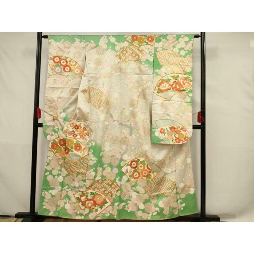 平和屋着物□豪華振袖 駒刺繍 地紙草花文 金彩 やまと誂製 正絹 平和屋着物□豪華振袖 駒刺繍 地紙草花文 金彩 やまと誂製 正絹