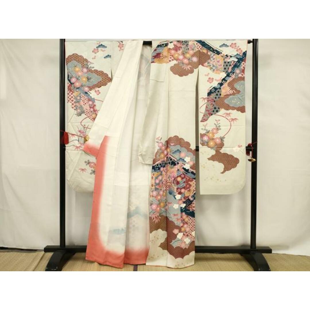 平和屋着物□豪華振袖 雲取り屏風花鳥文 金彩 正絹 逸品 平和屋着物□豪華振袖 雲取り屏風花鳥文 金彩 正絹 逸品