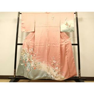 平和屋着物■訪問着　枝花文　暈し染め　金銀彩　正絹　逸品　CAAO8709id(着物)