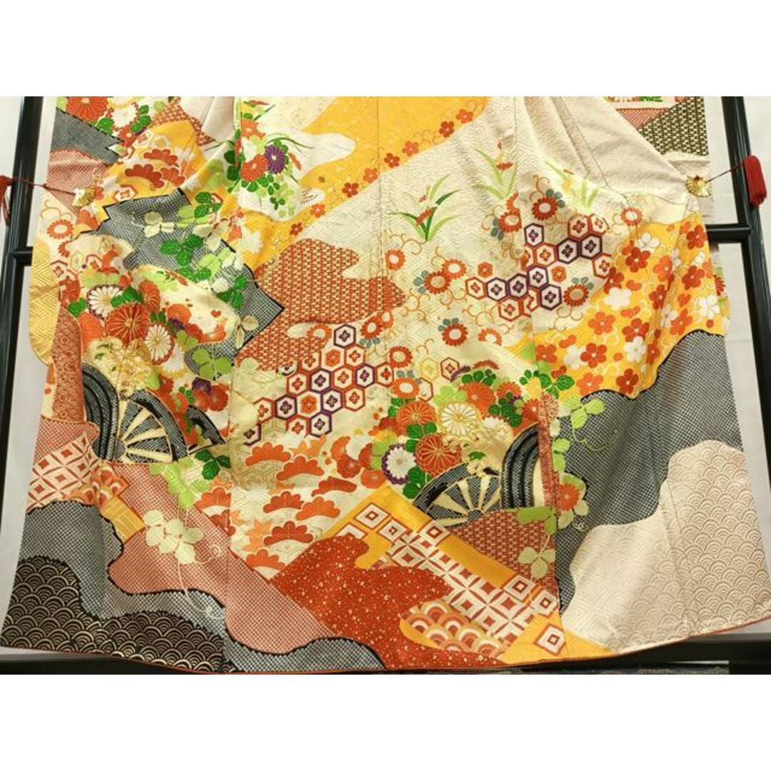 平和屋着物□豪華振袖 駒刺繍 吉祥花文 金彩 正絹 逸品 平和屋着物□豪華振袖 駒刺繍 吉祥花文 金彩 正絹 逸品