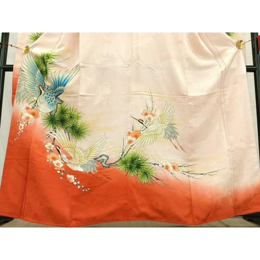 平和屋着物□豪華振袖 刺繍 飛鶴枝梅文 金糸 正絹 逸品 平和屋着物□豪華振袖 刺繍 飛鶴枝梅文 金糸 正絹 逸品