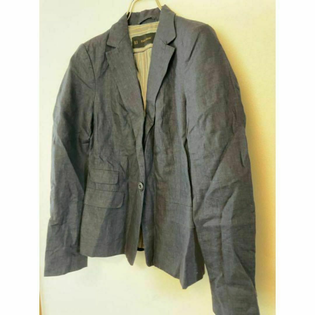 ZARA - ZARA Basic ザラ テーラードジャケット デニム風 XS ZARA - ZARA Basic ザラ テーラードジャケット デニム風 XS