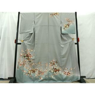 平和屋着物■訪問着　駒刺繍　地紙花文　暈し染め　金彩　正絹　逸品　AAAQ5769jh(着物)