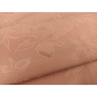 平和屋着物■上質な色無地　舞花地紋　珊瑚色　正絹　逸品　BAAR5647ph(着物)