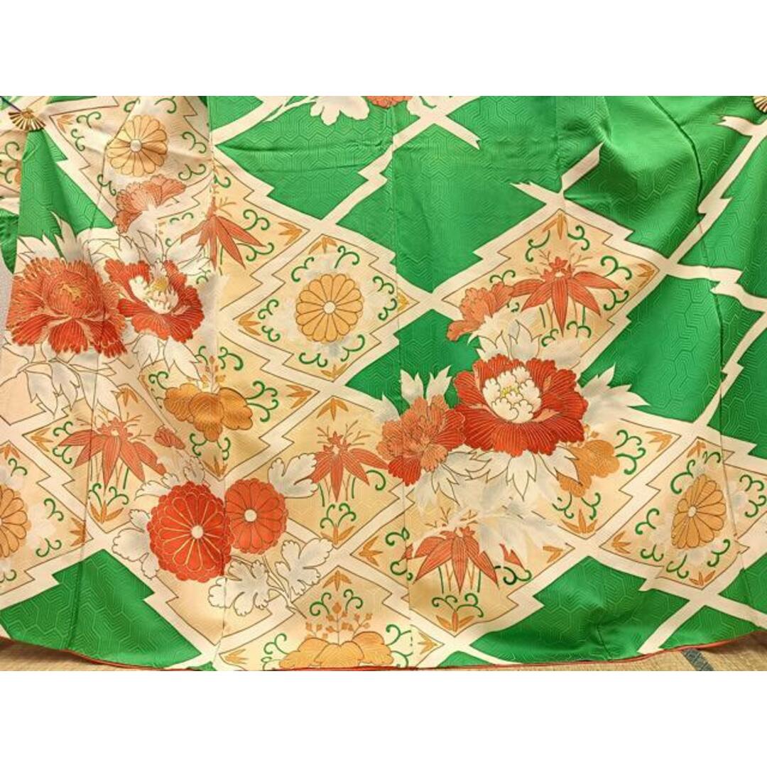 平和屋着物□豪華振袖 駒刺繍 松皮菱花文 金彩 正絹 逸品 平和屋着物□豪華振袖 駒刺繍 松皮菱花文 金彩 正絹 逸品