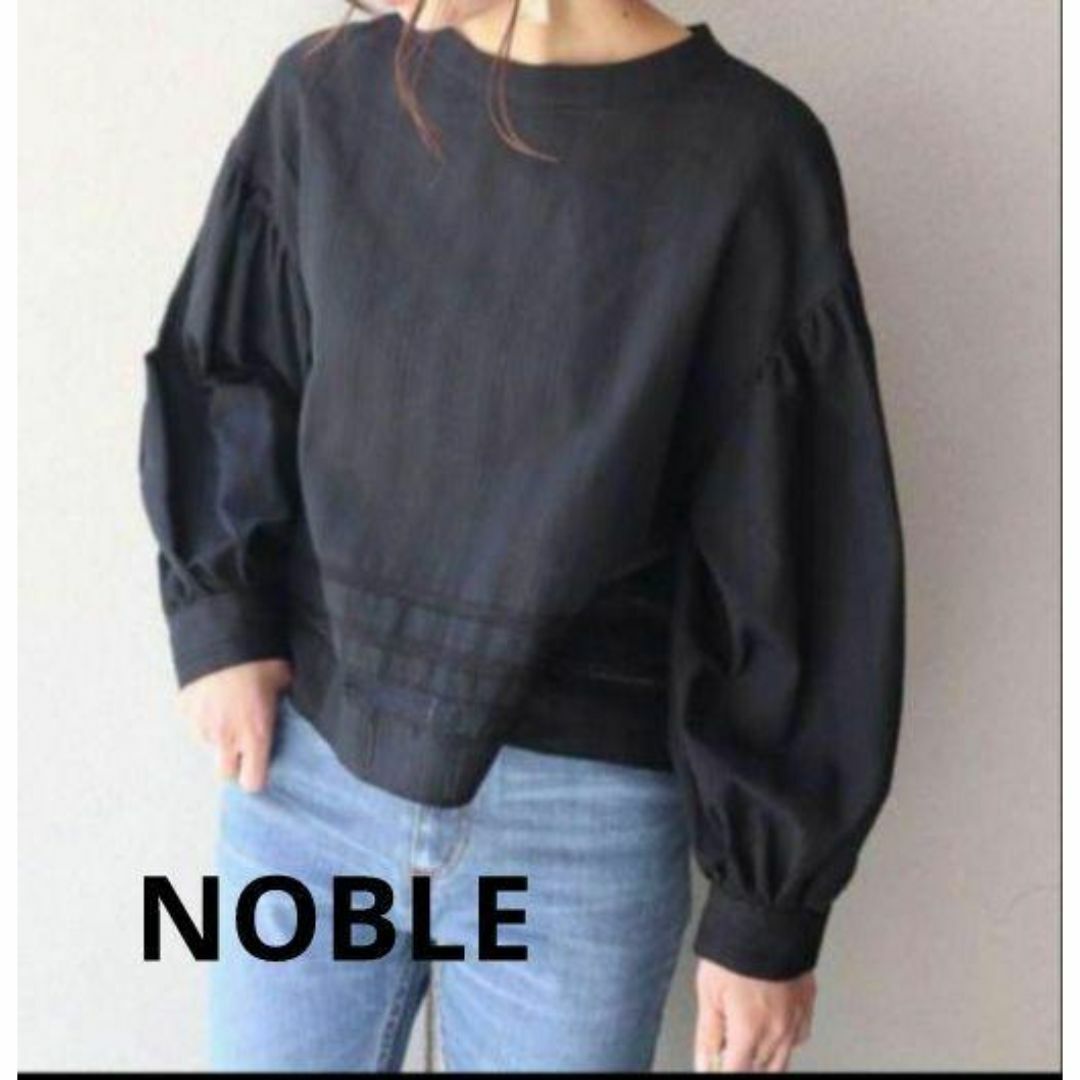 Noble - ノーブル ショート丈ブラウス ボリューム袖 黒の通販 by Noble - ノーブル ショート丈ブラウス ボリューム袖 黒の通販 by