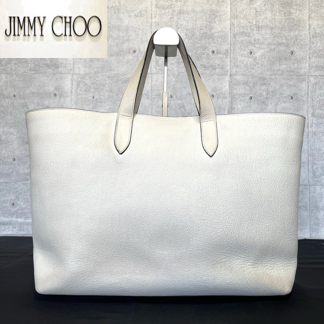 JIMMY CHOO - 【JIMMY CHOO】CHERI ホワイト クリスタル付き A4 JIMMY CHOO - 【JIMMY CHOO】CHERI ホワイト クリスタル付き A4