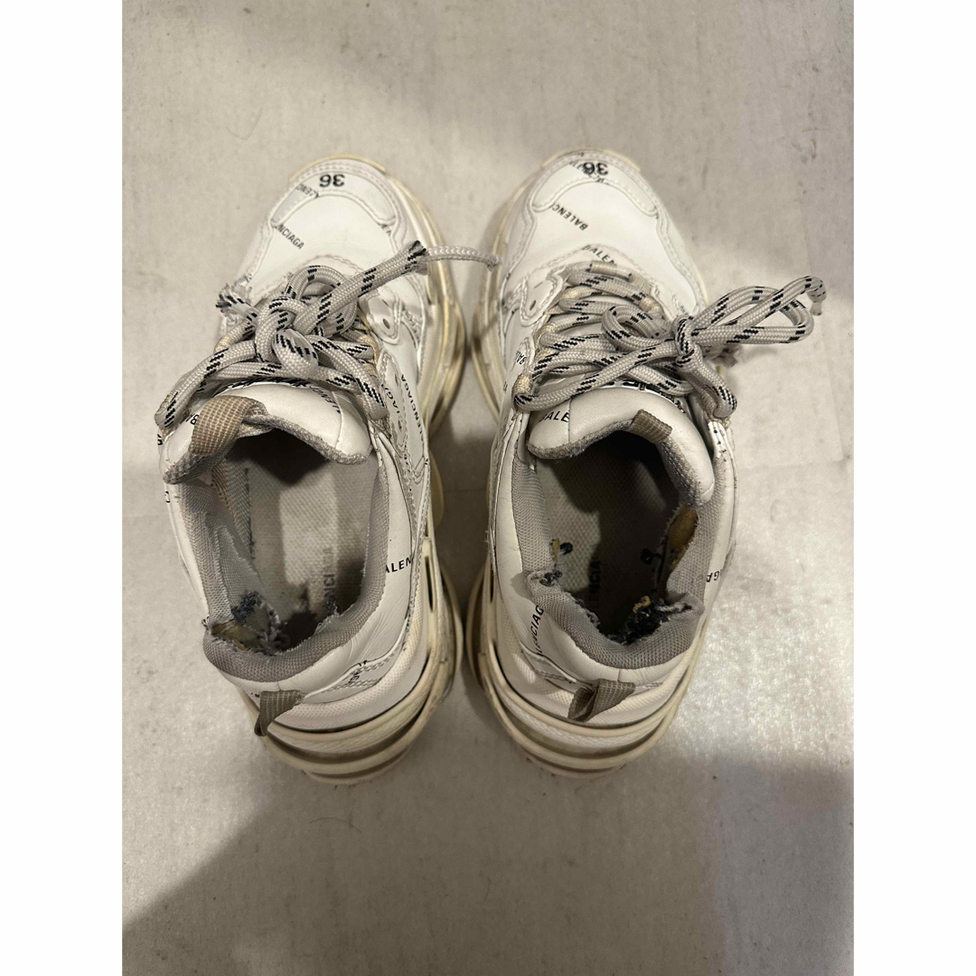 BALENCIAGA - バレンシアガ ロゴ トリプルS レザー スニーカー BALENCIAGA - バレンシアガ ロゴ トリプルS レザー スニーカー