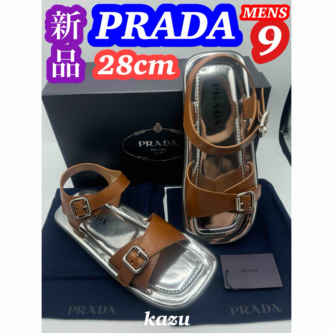 PRADA - 新品 PRADA プラダ サンダル レザー ストラップ 9 PRADA - 新品 PRADA プラダ サンダル レザー ストラップ 9