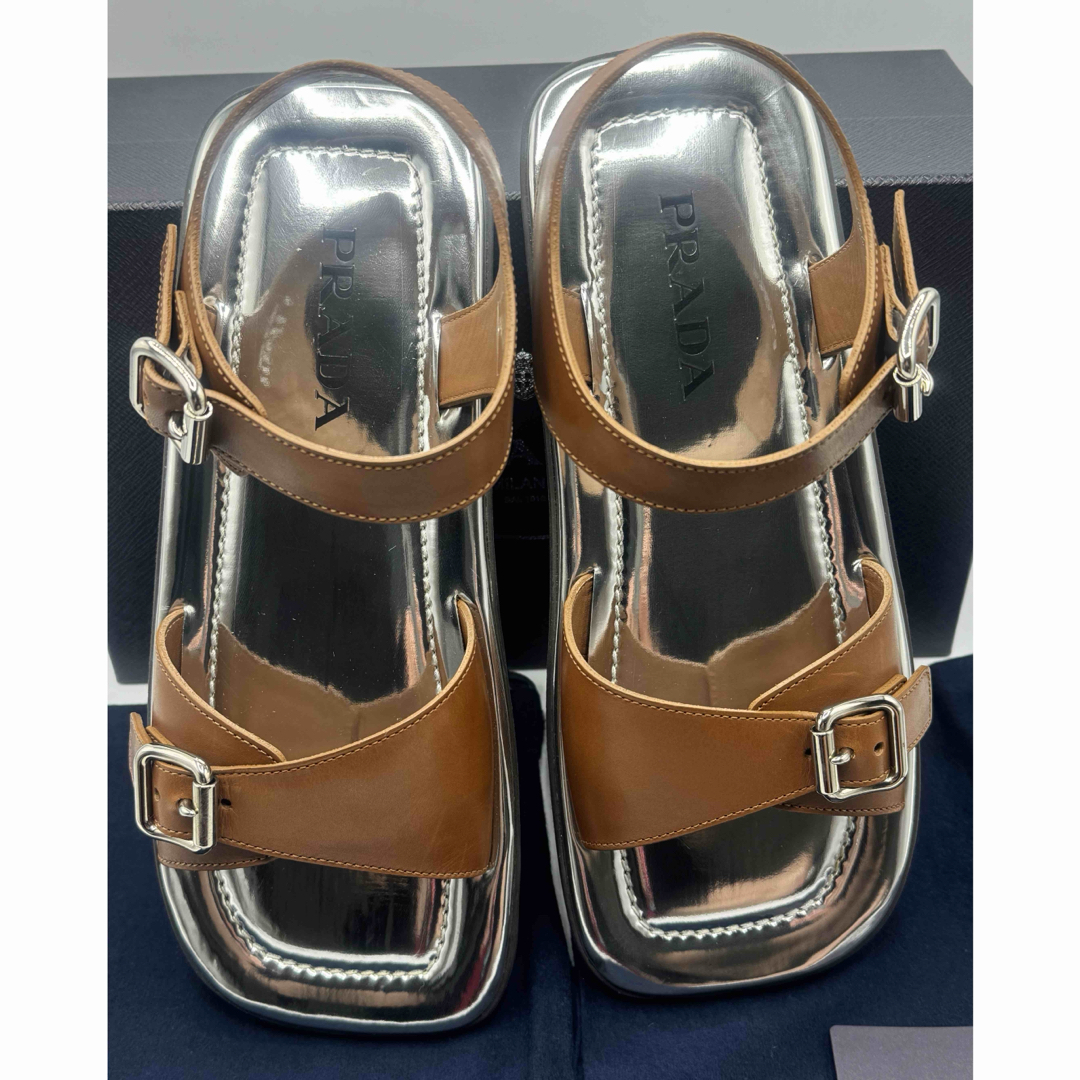 PRADA - 新品 PRADA プラダ サンダル レザー ストラップ 9 PRADA - 新品 PRADA プラダ サンダル レザー ストラップ 9