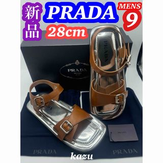 PRADA - 新品 PRADA プラダ サンダル レザー ストラップ 9 PRADA - 新品 PRADA プラダ サンダル レザー ストラップ 9