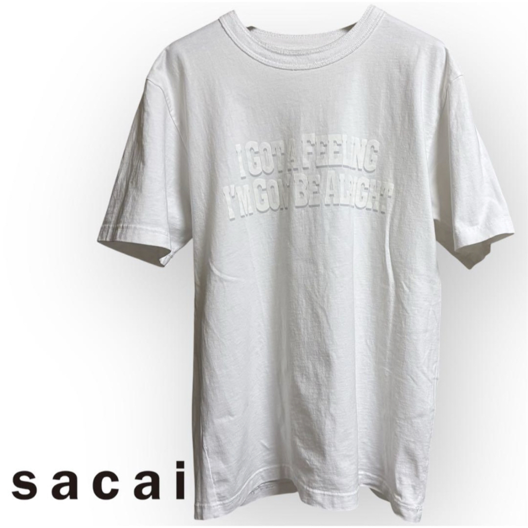 sacai - sacai サカイ ホワイト Tシャツ ロゴプリント4 XL 23 sacai - sacai サカイ ホワイト Tシャツ ロゴプリント4 XL 23