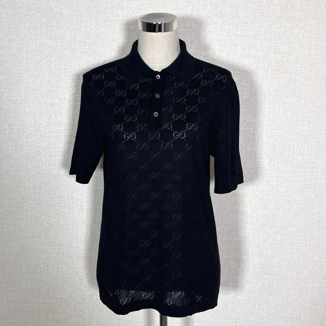 GUCCI - 【美品】GUCCI/グッチ ニット ポロシャツ GGロゴ柄 GUCCI - 【美品】GUCCI/グッチ ニット ポロシャツ GGロゴ柄
