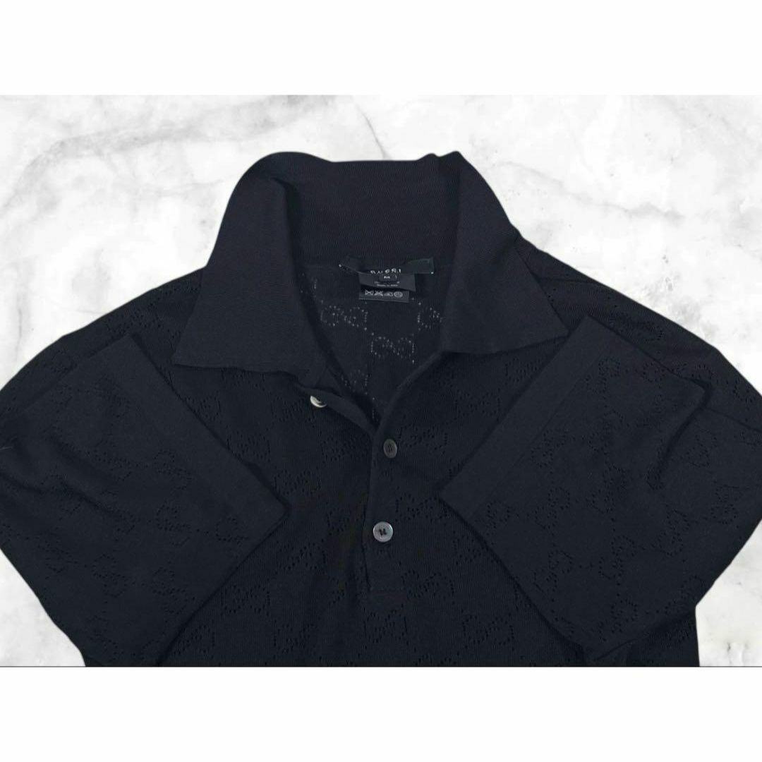 GUCCI - 【美品】GUCCI/グッチ ニット ポロシャツ GGロゴ柄 GUCCI - 【美品】GUCCI/グッチ ニット ポロシャツ GGロゴ柄