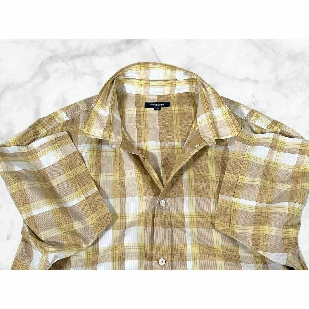 BURBERRY - 【美品】バーバリー ロンドン 半袖シャツ リネン混 BURBERRY - 【美品】バーバリー ロンドン 半袖シャツ リネン混