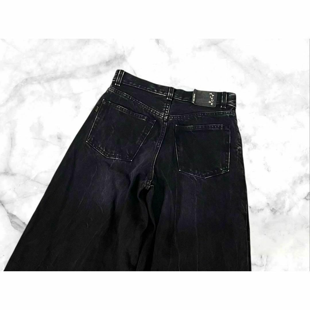 美品】HAIKURE/ハイクル BETHANY ワイド デニムパンツ ブラック 美品】HAIKURE/ハイクル BETHANY ワイド デニムパンツ ブラック