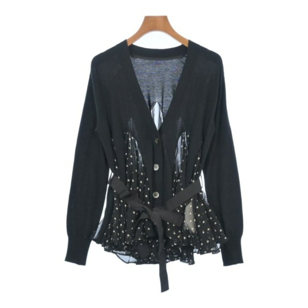sacai - sacai サカイ カーディガン 1(S位) 黒 【古着】【中古 sacai - sacai サカイ カーディガン 1(S位) 黒 【古着】【中古