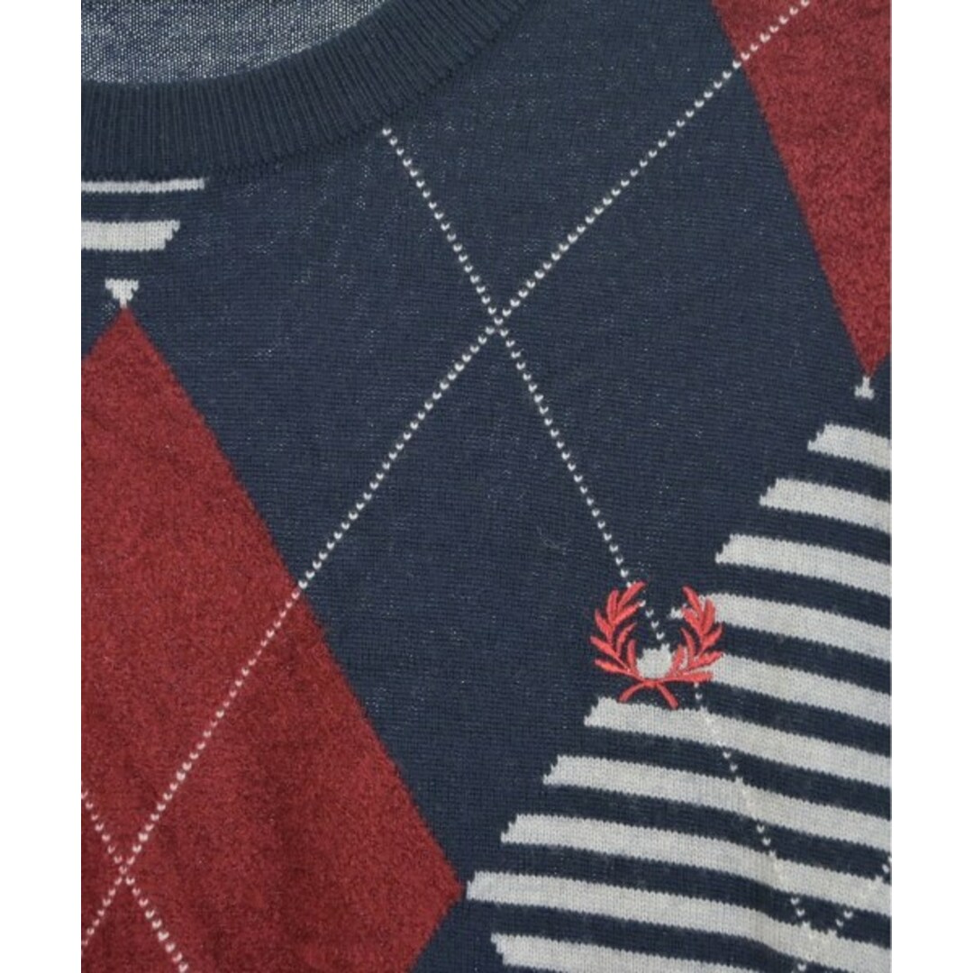FRED PERRY - FRED PERRY フレッドペリー カーディガン L 紺x赤x FRED PERRY - FRED PERRY フレッドペリー カーディガン L 紺x赤x