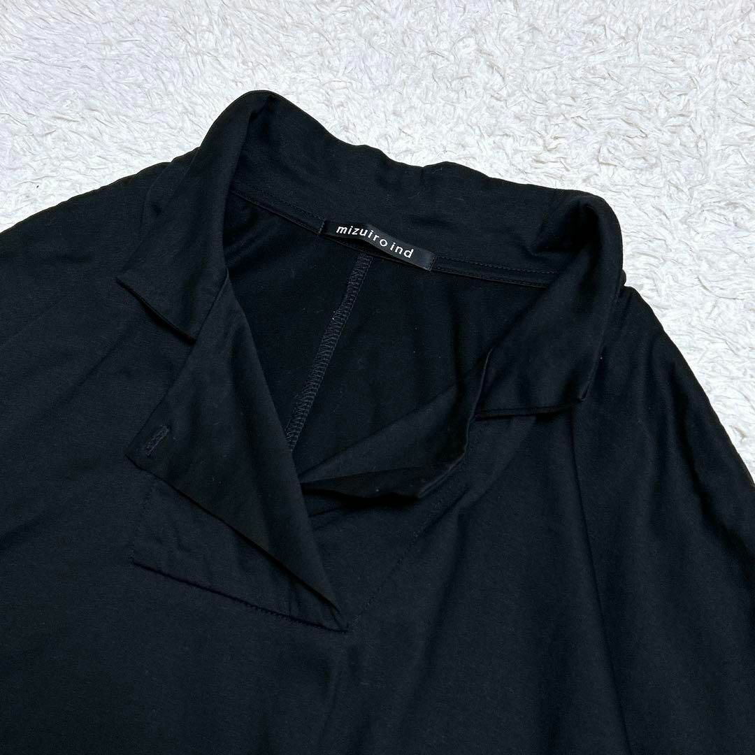 mizuiro ind - 極美品✨ミズイロインド 襟付き半袖ロング mizuiro ind - 極美品✨ミズイロインド 襟付き半袖ロング