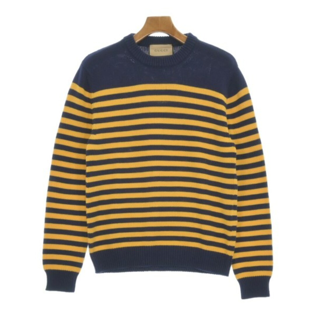 GUCCI - GUCCI グッチ ニット・セーター XS 紺x黄(ボーダー GUCCI - GUCCI グッチ ニット・セーター XS 紺x黄(ボーダー
